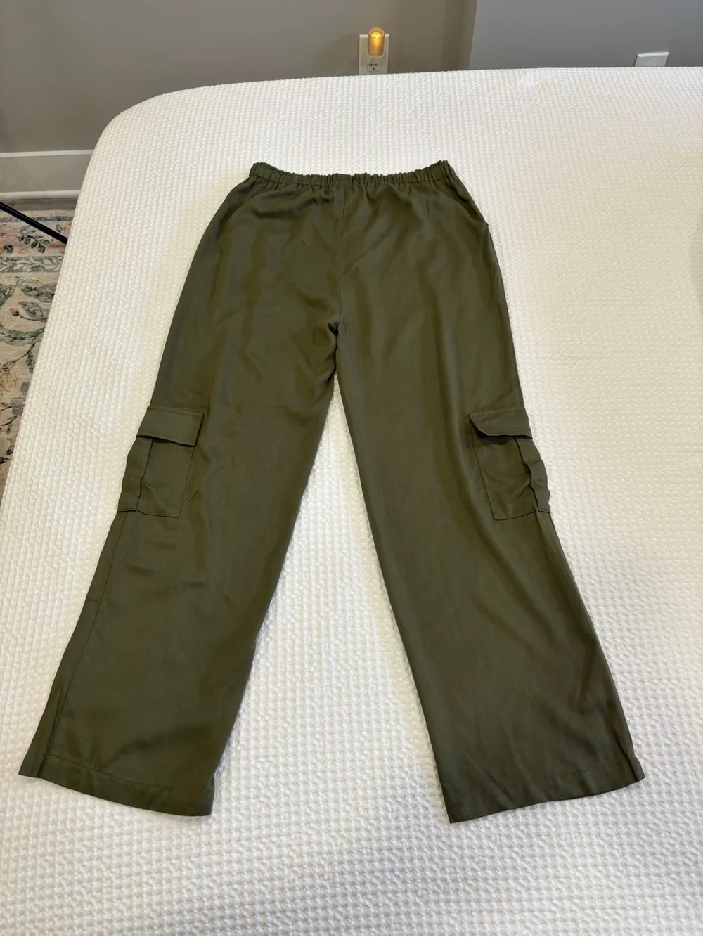 Lulu's Casually Modern Olive Green Straight Leg Cargo Pants